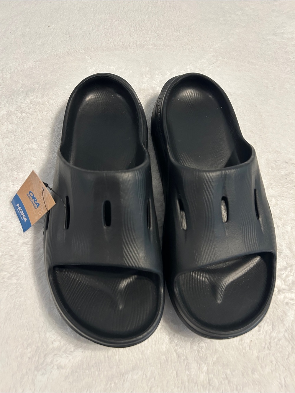 HOKA ORA Recovery Slide 3 in Black men SZ 10 post run recovery foot cradle